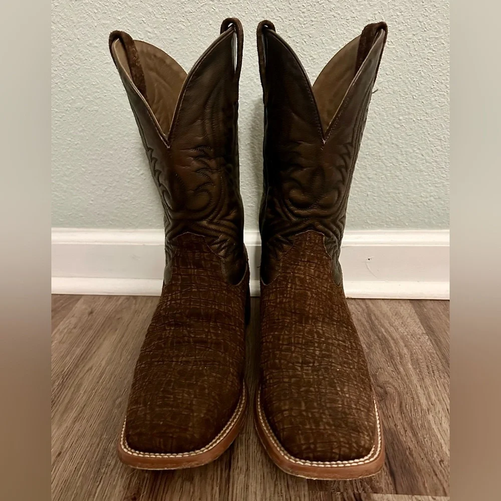 Ariat Brown Textured Leather Cowboy Boots